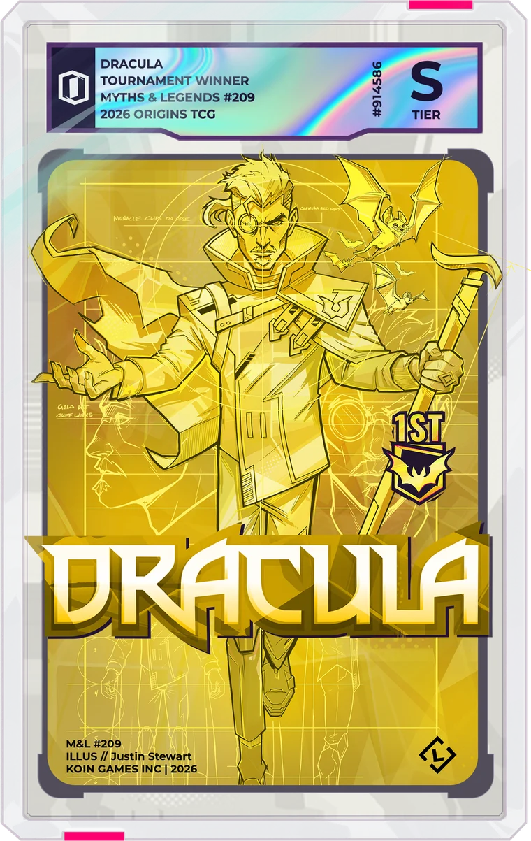 Dracula tournament winner card, graded